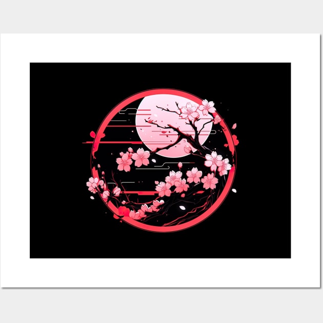 Retro Style Cherry Blossom Design v3.0 - Vintage Floral Art Wall Art by DesignsByMemento